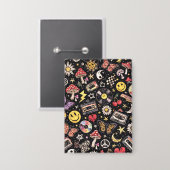 Retro Vintage Grunge Sunshine Bliss 缶バッジ (正面/裏面)