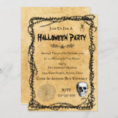 Retro Vintage Halloween Party Invitation Card 招待状 (正面/裏面)