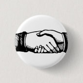 Retro Vintage Hands Handshake Congratulations Pin 缶バッジ (正面)