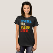 Retro  Vintage Husband Dad Welder Legend Tシャツ (正面フル)
