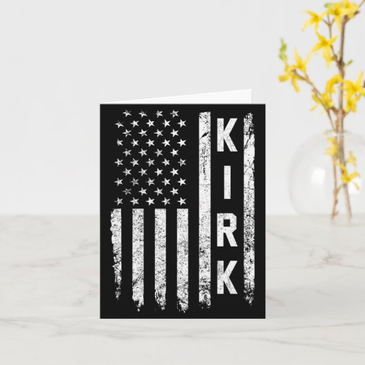 Retro Vintage Kirk Us Flag  カード (黄色い花)