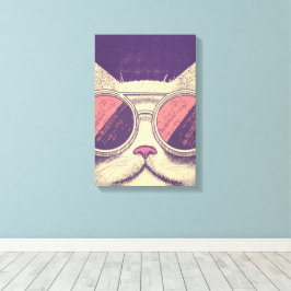 Retro Vintage Kitty キャンバスプリント