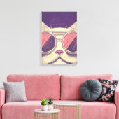 Retro Vintage Kitty キャンバスプリント (インサイチュ (リビング))