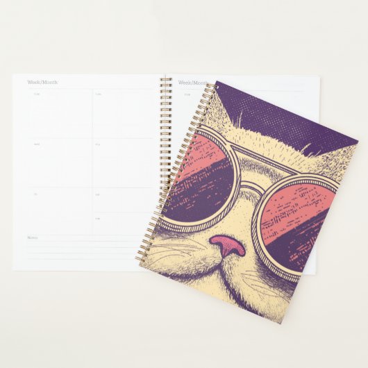 Retro Vintage Kitty プランナー手帳 (ディスプレー)