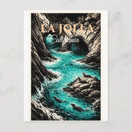 Retro Vintage La Jolla California Travel Postcard ポストカード
