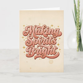 Retro Vintage Making Spirits Bright Christmas シーズンカード