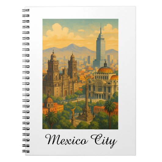 Retro Vintage Mexico City CDMX Travel ノートブック (正面)