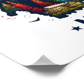 Retro Vintage Montana State Map ポスター (角)