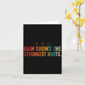 Retro Vintage Motivational Quote Rain Roots Weathe カード (黄色い花)