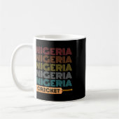 Retro Vintage Nigeria Cricket コーヒーマグカップ (左)