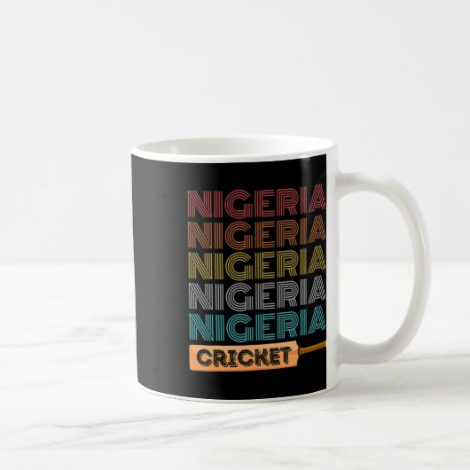 Retro Vintage Nigeria Cricket コーヒーマグカップ (右)