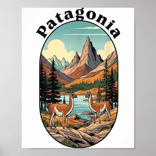 Retro Vintage Patagonia Outdoor  ポスター (正面)