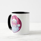 Retro vintage pink santa claus マグカップ (正面左)