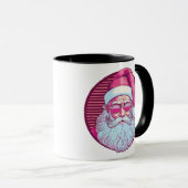 Retro vintage pink santa claus マグカップ (正面右)