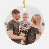 Retro Vintage Pink Stripes Green Merry Christmas セラミックオーナメント (裏面)