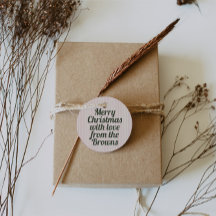 Retro Vintage Pink Stripes Green Merry Christmas