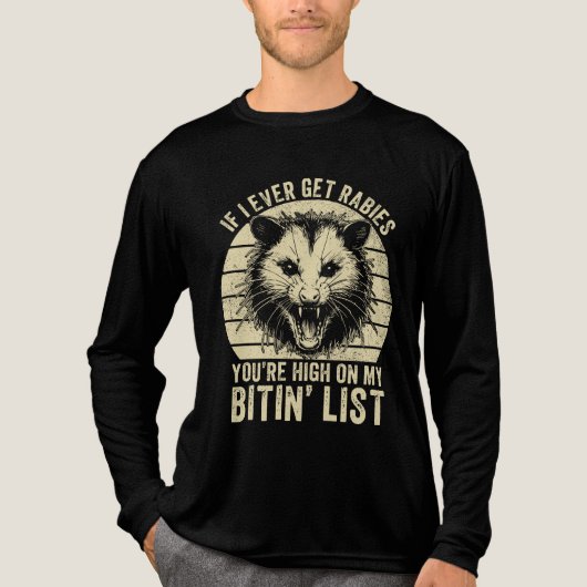 Retro Vintage Rabies Raccoon Sarcastic Humor トライブレンドＴシャツ (正面)