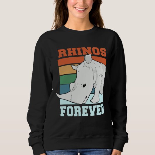 Retro Vintage Rhinos Forever Stop Poaching スウェットシャツ (正面)