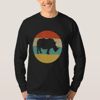 Retro Vintage Rhinos Rhinoceros Wildlife Animal Ri Tシャツ