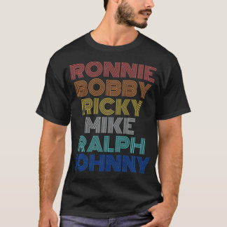 Retro Vintage Ronnie Bobby Ricky Mike Ralph and Jo Tシャツ