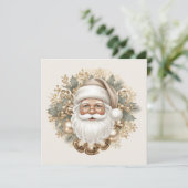 Retro Vintage Santa Christmas Greeting Card シーズンカード (スタンド正面)