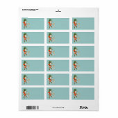 Retro Vintage Santa & Girl Christmas  ラベル (フルシート)