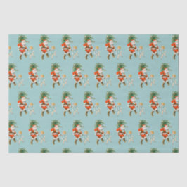 Retro Vintage Santa & Girl Christmas  薄葉紙