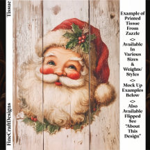 Retro Vintage Santa on Rustic Wood EL1R Decoupage
