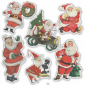 Retro Vintage Santas Large シール (正面)