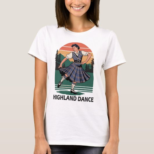 Retro Vintage Scottish Highland Dance Design gift  Tシャツ (正面)