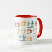 Retro Vintage Sewing Machines Pattern -Sewing Gift マグカップ (正面右)