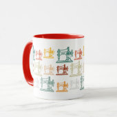 Retro Vintage Sewing Machines Pattern -Sewing Gift マグカップ (正面左)