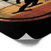 Retro Vintage Ski Skier Design Skiing Slalom  ポスター (角)