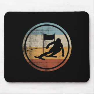 Retro Vintage Ski Skier Design Skiing Slalom  マウスパッド