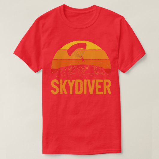 Retro Vintage Skydiver Skydiving Parachuting Skydi Tシャツ (デザイン正面)