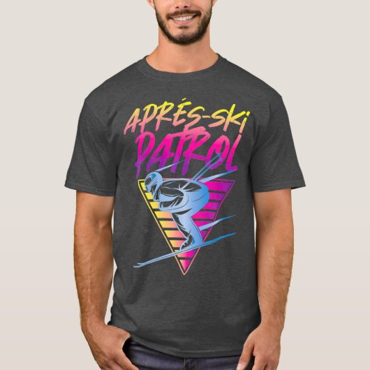 Retro Vintage Snow 80s Apres Ski Patrol Tシャツ (正面)