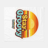 Retro  Vintage Style Graphic Home Living Fleece フリースブランケット (正面(横))