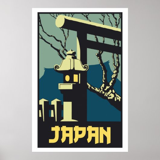 Retro vintage style Japan travel advertising ポスター (正面)
