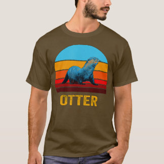 Retro Vintage Style Sunset Otter Tシャツ