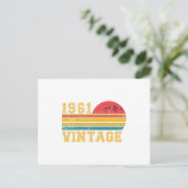 Retro Vintage Sunset 1961 Birthday ポストカード (スタンド正面)