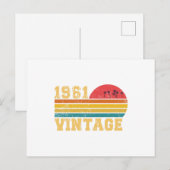 Retro Vintage Sunset 1961 Birthday ポストカード (正面/裏面)