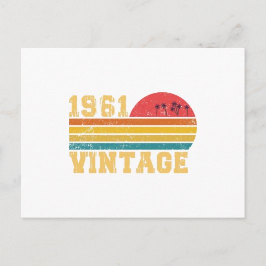 Retro Vintage Sunset 1961 Birthday ポストカード (正面)