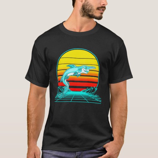 Retro Vintage Sunset Goblin Shark Tシャツ (正面)