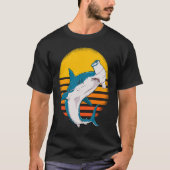 Retro Vintage Sunset Hammerhead Sharks Tシャツ (正面)