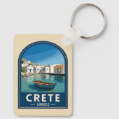 Retro Vintage Travel Crete Greece Seaside キーホルダー (裏面)