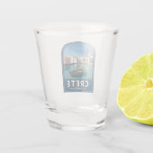 Retro Vintage Travel Crete Greece Seaside ショットグラス (裏面)