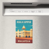 Retro Vintage Travel Kuala Lumpur Malaysia  マグネット (インサイチュ (食洗機))
