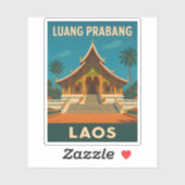 Retro Vintage Travel Luang Prabang Laos Temple シール (シート)