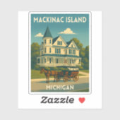 Retro Vintage Travel Mackinac Island Michigan シール (シート)