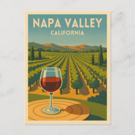 Retro Vintage Travel Napa Valley California Winery ポストカード